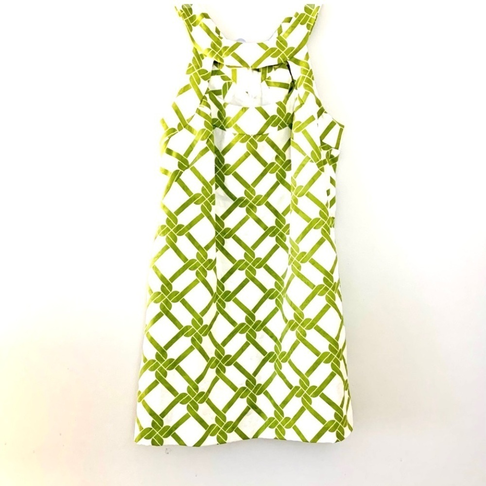 MILLY of New York Cutout Geometric Print
Green/ White Jacquard Mini Dress - Picture 9 of 9